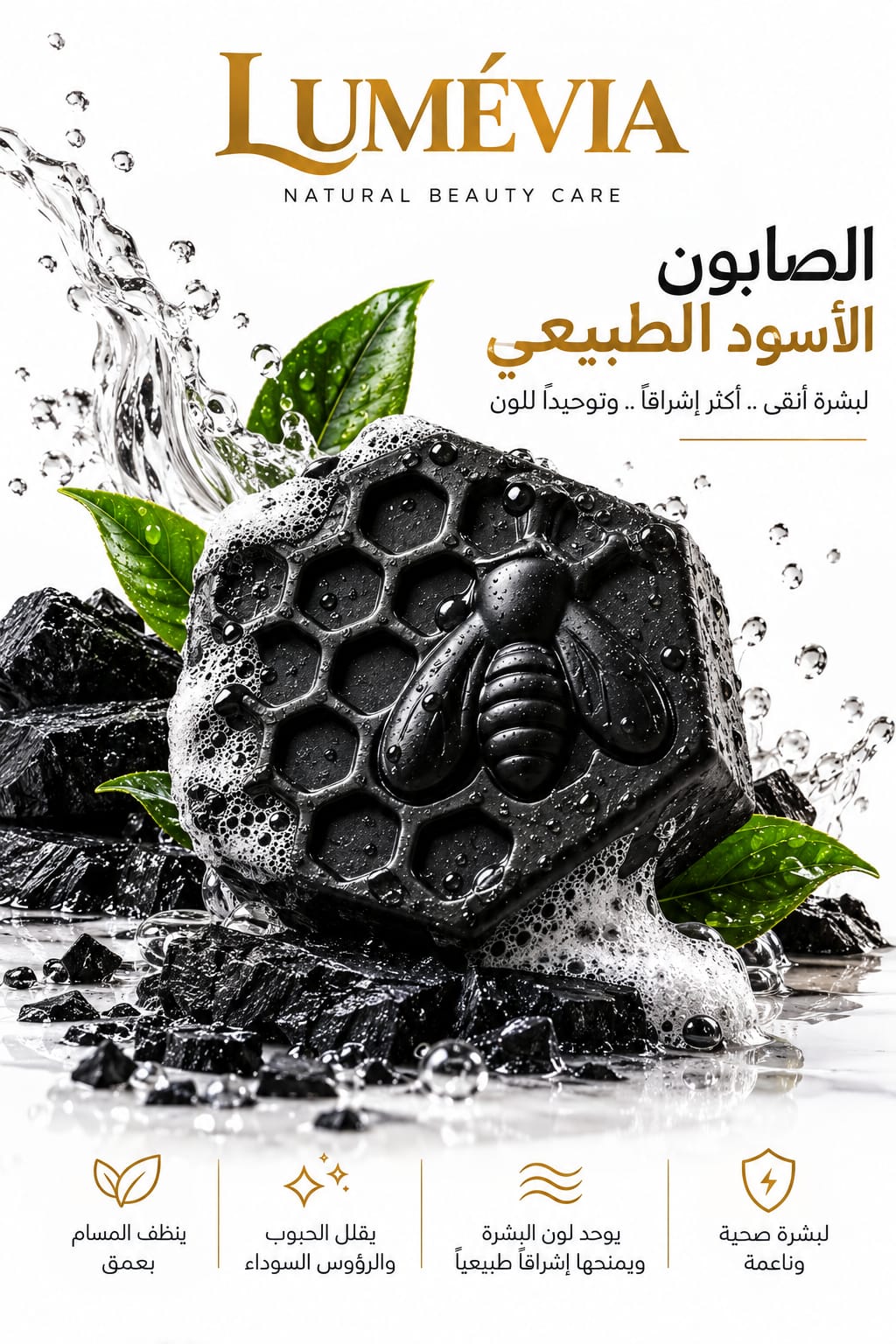 صابون لوميڤيا الأسود الطبيعي - لتنظيف عميق ونقاء فوري