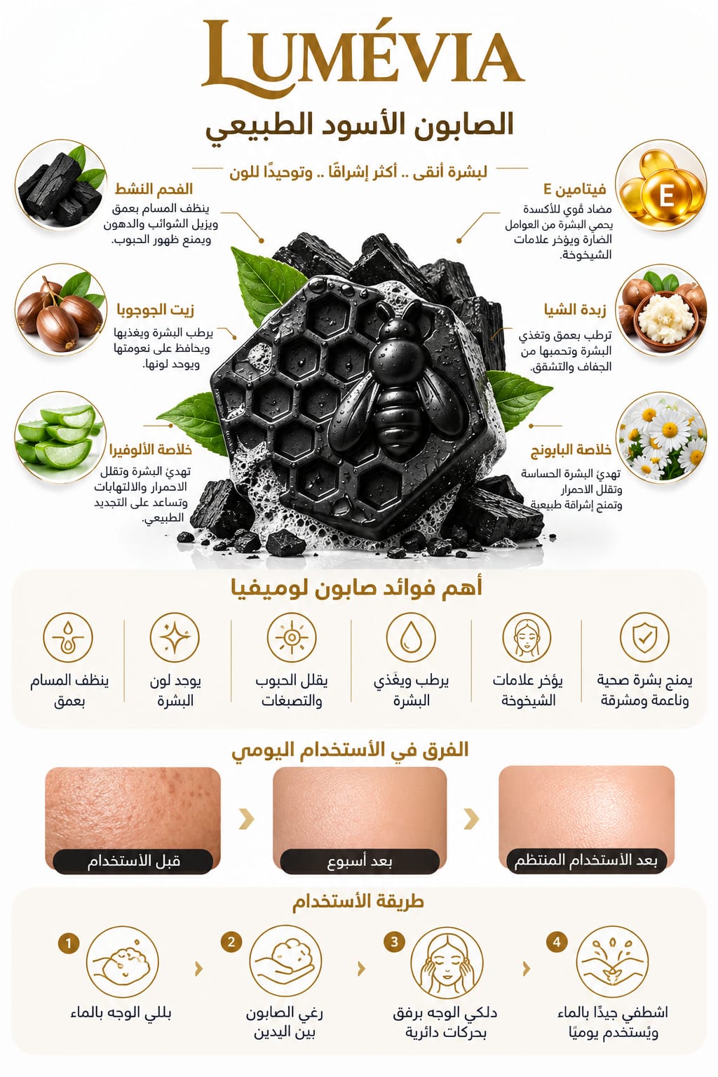 صابون لوميڤيا الأسود الطبيعي - لتنظيف عميق ونقاء فوري